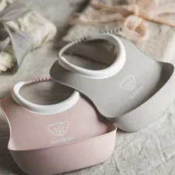 BabyBjörn Duo Slabbetje - Grijs / Pastelroze
