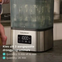 Baby Brezza Sterilisator en Flesdroger - SuperQuick - Mat Zwart