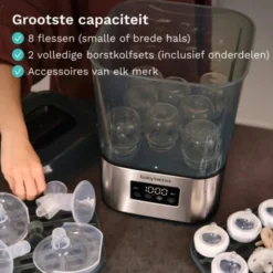 Baby Brezza Sterilisator en Flesdroger - SuperQuick - Mat Zwart