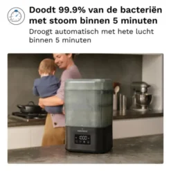 Baby Brezza Sterilisator en Flesdroger - SuperQuick - Mat Zwart