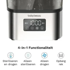 Baby Brezza Sterilisator en Flesdroger - SuperQuick - Mat Zwart
