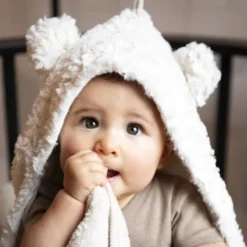 Baby's Only Snow Wikkeldeken Met Oortjes - Wolwit
