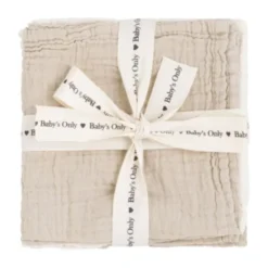 Baby's Only Tender Monddoekje - 3-Pack - 30x30cm - Beige / Linen