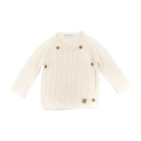 Bamboom Knitted Trui Met Overslag Wit 1 Mnd