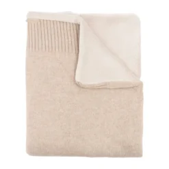 Bamboom 4-Seizoenendeken met Kasjmier en Teddy – 80 x 100 cm – Light Chocolate Melange
