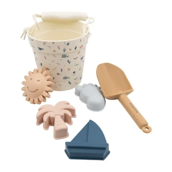Bamboom Strandset – Emmer, Schep & 4 Vormpjes - Sealife