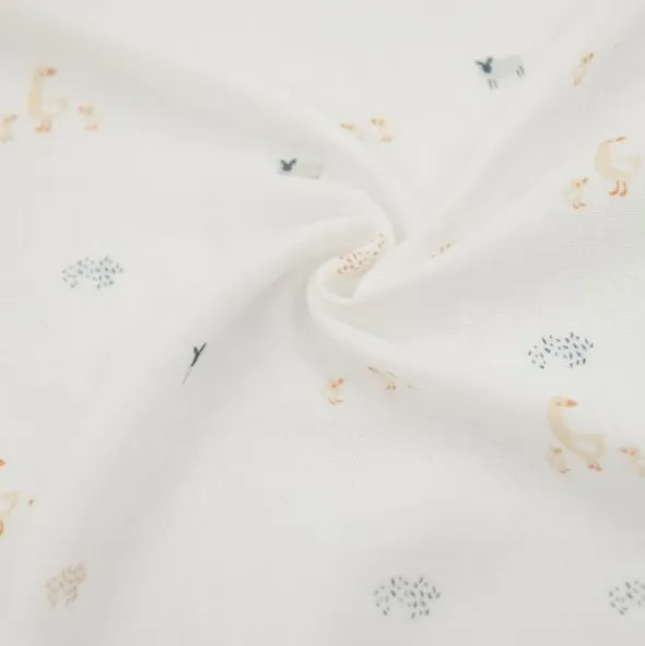 Bamboom Swaddle Muslin - XL - 120 x 120 - Set Of 2 - Farm Buddies / Light Sand