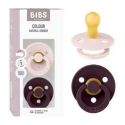 BiBs Colour Fopspeen - Rond - 2 Stuks - 6-18 Mnd - Petal/Plum