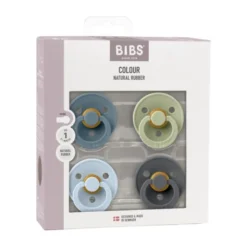 BiBs Colour Fopspeen - Rond - 4 Stuks - 0-6 Mnd - Ivory/Sand/Vanilla/Dark Oak