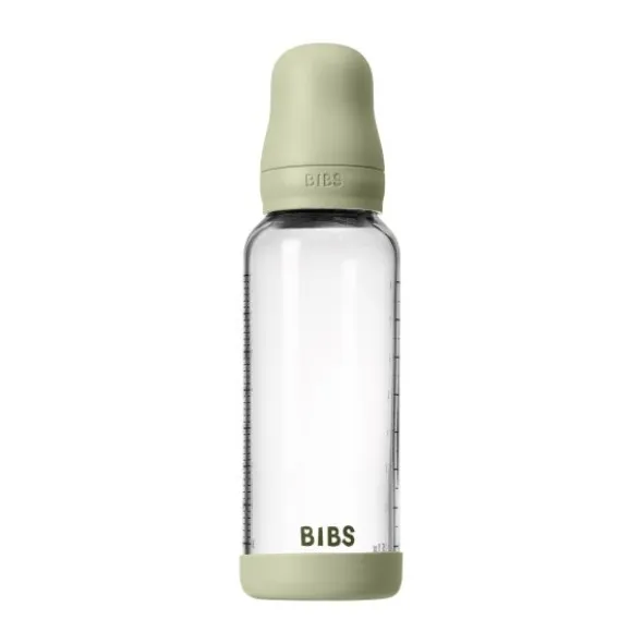 BIBS Fles - Medium Flow - 240 ml - Glas/Latex - Sage