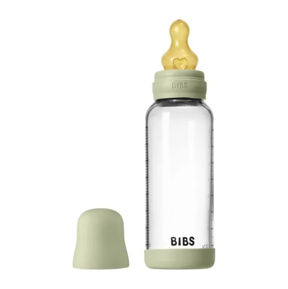 BIBS Fles - Medium Flow - 240 ml - Glas/Latex - Sage
