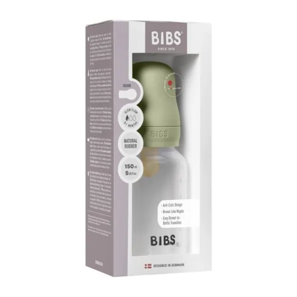 Bibs Fles - Slow Flow - 150 ml - Latex - Sage