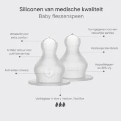 BIBS Flesspeen Rond - Fast Flow - 2 Pack - Silicone