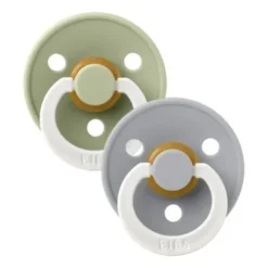 BiBs Glow In The Dark Fopspeen - Symmetrisch - 2 Stuks - 6-18 Mnd - Sage/Cloud