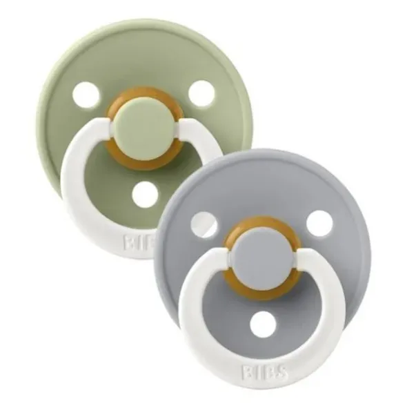 BiBs Glow In The Dark Fopspeen - Symmetrisch - 2 Stuks - 6-18 Mnd - Sage/Cloud