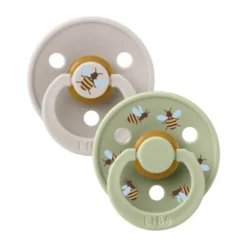 BiBs Studio Colour Fopspeen - Rond - 2 Stuks - 0-6 Mnd - Ladybug Violet Sky Mix