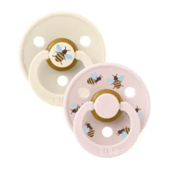 BiBs Studio Colour Fopspeen - Rond - 2 Stuks - 0-6 Mnd - Ladybug Violet Sky Mix