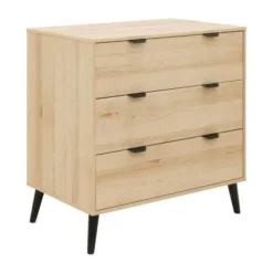 Bopita Fay Commode - 3 Laden - Naturel/Mat Zwart