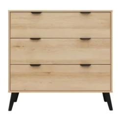 Bopita Fay Commode - 3 Laden - Naturel/Mat Zwart