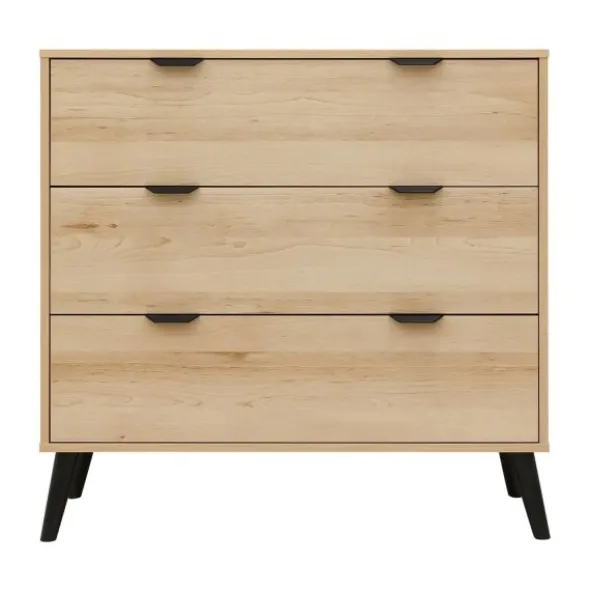 Bopita Fay Commode - 3 Laden - Naturel/Mat Zwart