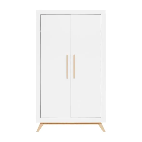 Bopita Fenna Babykamer Wit / Naturel | Bed 60 x 120 cm + Commode + Kast 2-Deurs