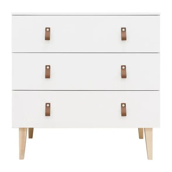 Bopita Indy Babykamer Wit / Naturel | Bed 60 x 120 cm + Commode