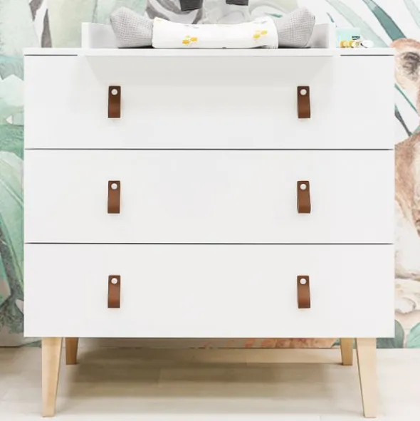 Bopita Indy Babykamer Wit / Naturel | Bed 60 x 120 cm + Commode