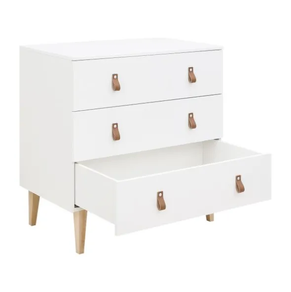 Bopita Indy Commode – 3 Laden – Wit/Naturel