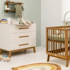 Bopita Kaleo Babykamer - Dune / Rose Wood | Bed 60 x 120 cm + Commode