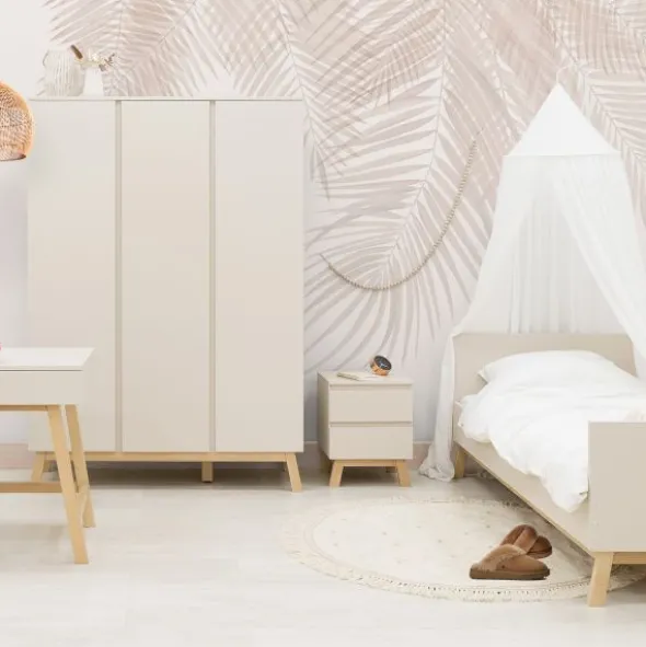 Bopita Saba Tienerkamer - Dune / Naturel - Bed 90x200 cm + Nachtkastje