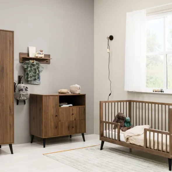 Bopita Zara Babykamer Walnoot | Bed 60x120 + Commode