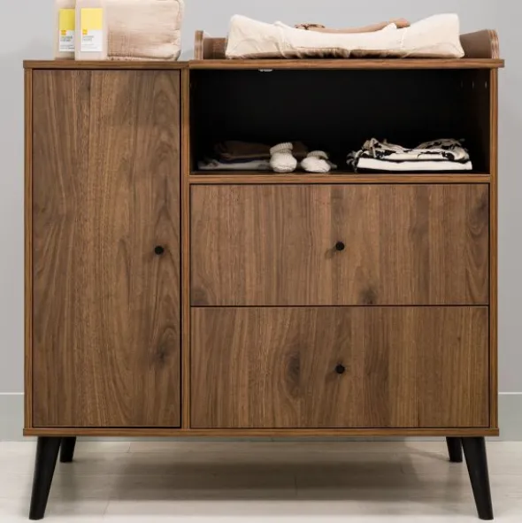 Bopita Zara Babykamer Walnoot | Bed 60x120 + Commode