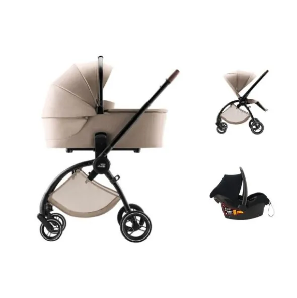 Britax Römer RIO Diamond Style 3-in-1 Kinderwagen - Teak | Kidsriver Autostoel - Curve - Black