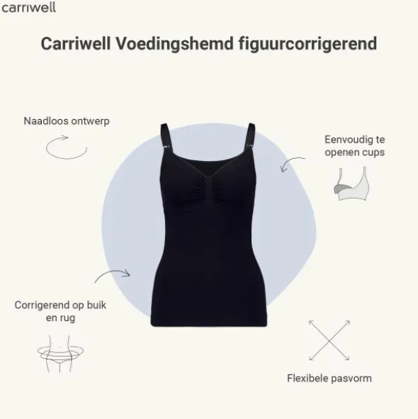 Carriwell Voedingshemd - Mt. M - Zwart