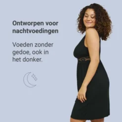 Carriwell Zwangerschap En Voedingsnachthemd - Mt. S - Zwart