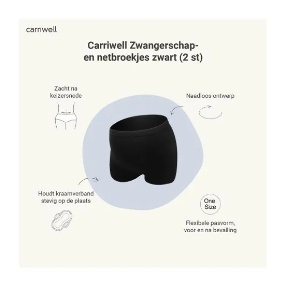 Carriwell Zwangerschaps Netbroekjes Zwart 2 Stuks