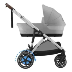 Cybex E-Gazelle S Kinderwagen - Silver - Stone Grey | Cybex Cloud G I-Size Plus Autostoeltje - Stone Grey | Cybex Base G | Autostoel adapters