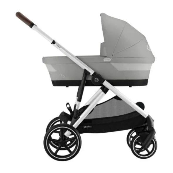 Cybex Gazelle S Kinderwagen - Silver - Stone Grey | Cybex Cloud G I-Size Plus Autostoeltje - Stone Grey | Cybex Base G | Autostoel adapters