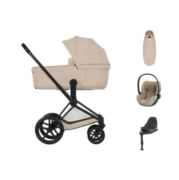 Cybex Priam 5 Style Kinderwagen Bundel - Matt Black/Cozy Beige