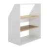 Diagone Onderkast Schuine Wand 3 Open Vakken – Eik / Wit