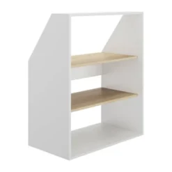 Diagone Onderkast Schuine Wand 3 Open Vakken – Eik / Wit