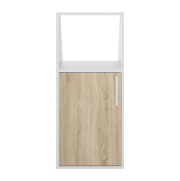 Diagone Onderkast Schuine Wand 1-Deurs – Eik / Wit