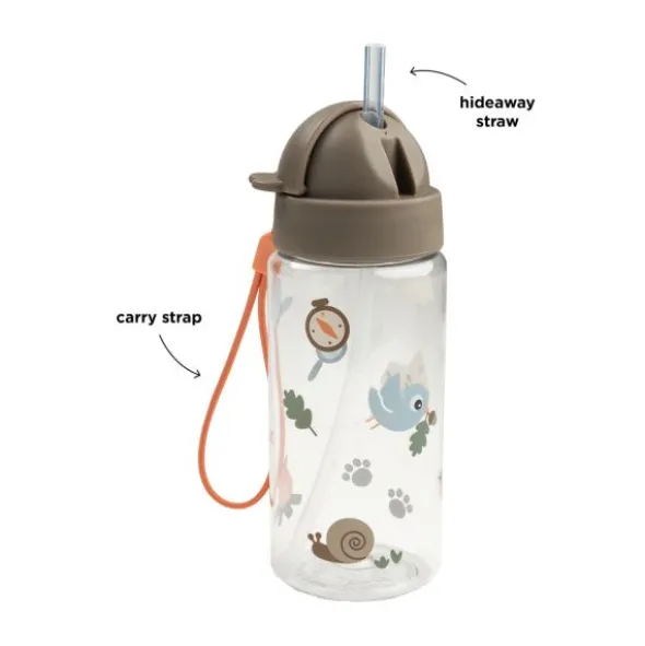 Done By Deer Drinkfles Met Rietje - Tiny Trails - Sand - 350 ml