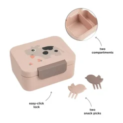 Done By Deer Lunchbox met Snackprikkers - Tiny Farm - Blue