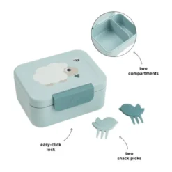 Done By Deer Lunchbox met Snackprikkers - Tiny Farm - Blue