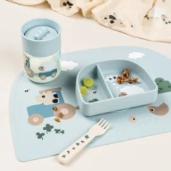 Done By Deer 360° Oefenbeker - Tiny Farm – Blue