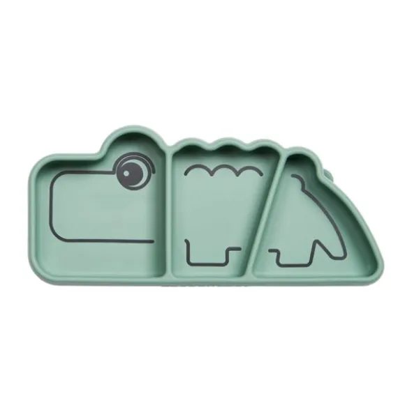 Done By Deer Stick & Stay Snack Bord - Croco - Silicone - Green
