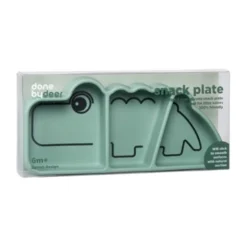 Done By Deer Stick & Stay Snack Bord - Croco - Silicone - Green
