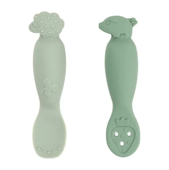 Done By Deer Tiny Farm Oefen Lepel Set - Green