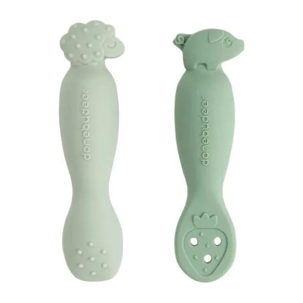 Done By Deer Tiny Farm Oefen Lepel Set - Green